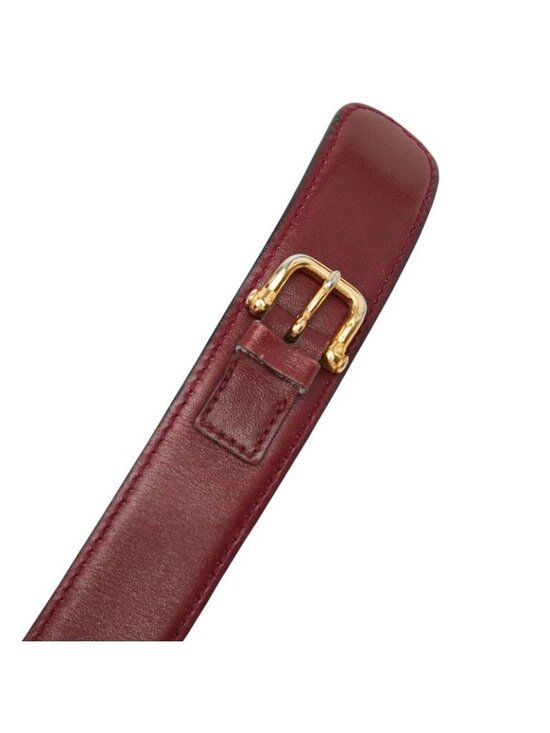 Celine Vintage Carriage Belt Wine Red Bordeaux Leather main image 7